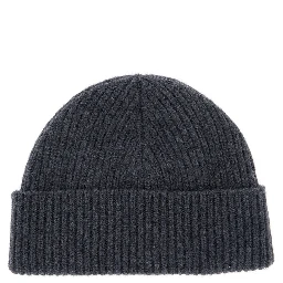Gray Wool ADC Embroidered Beanie for Women