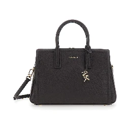 Laila Brown medium handbag Handbag with Logo Plaque on the Front and Adjustable Removable Shoulder Strap in Leather in for Women