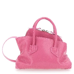 La Passeggiata Pink mini bag with Two Top Handles in Leather for Women