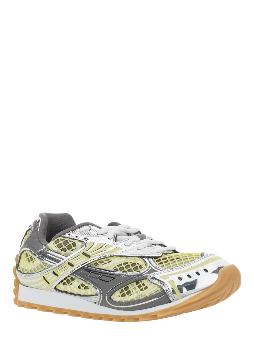 Orbit Yellow Sneaker with Logo Lettering Detail in Tech Fabric women