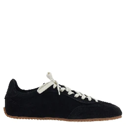 Sneaker Daze Runner with Logo on the Tongue and Grooved Sole in Black Suede Men