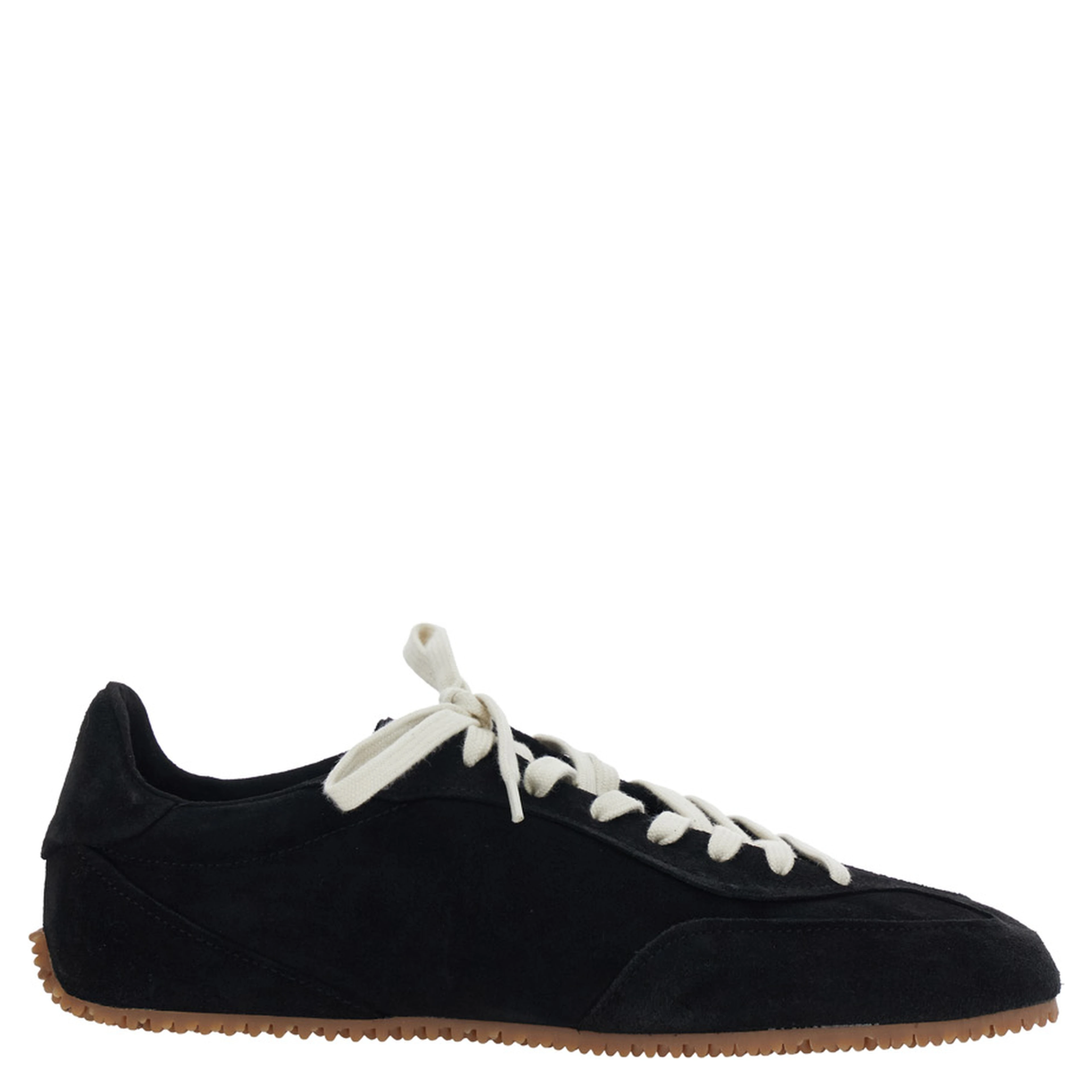 Sneaker Daze Runner with Logo on the Tongue and Grooved Sole in Black Suede Men