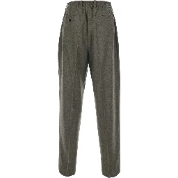 Gray Gray Pants with Front Button Closure in Wool for Men