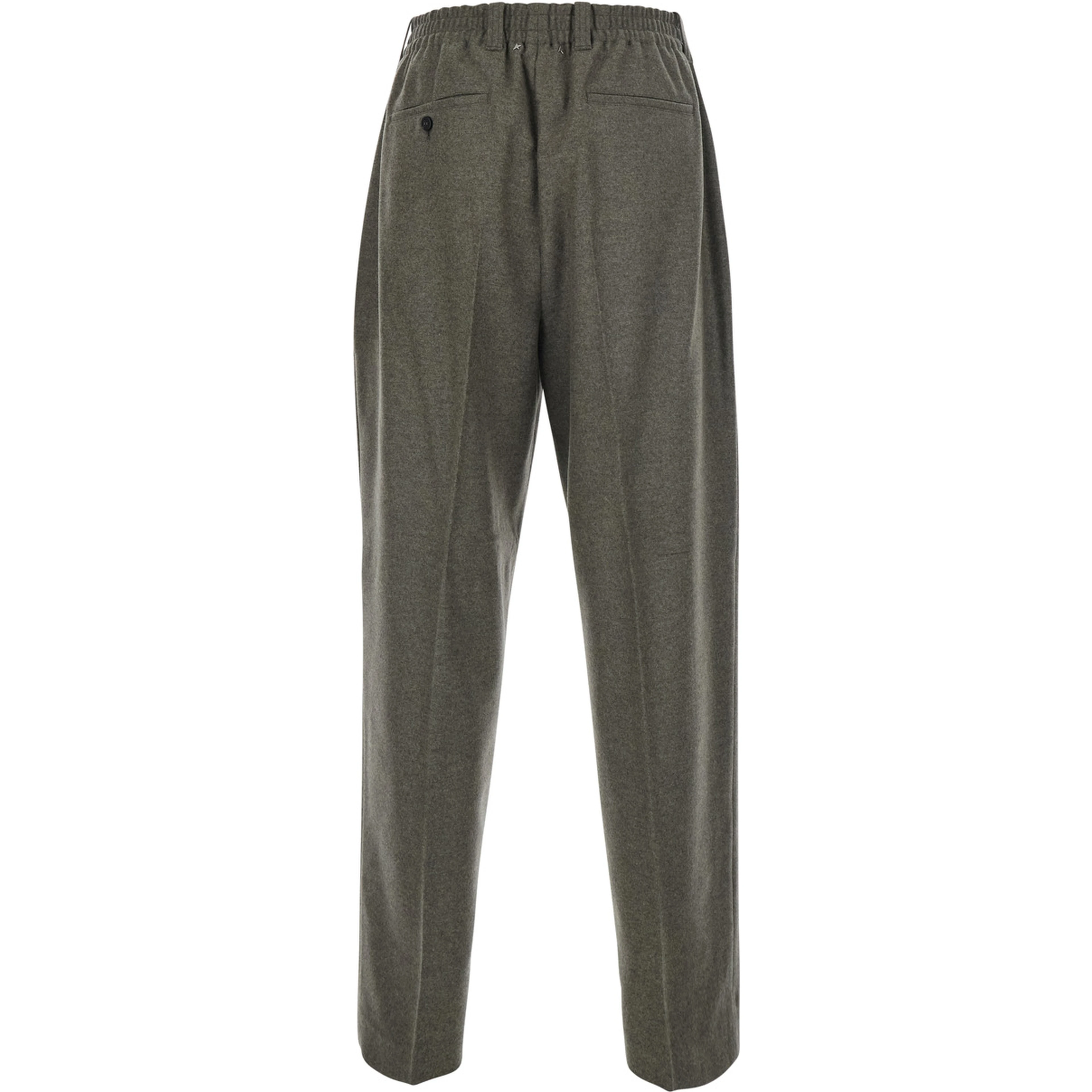 Gray Gray Pants with Front Button Closure in Wool for Men