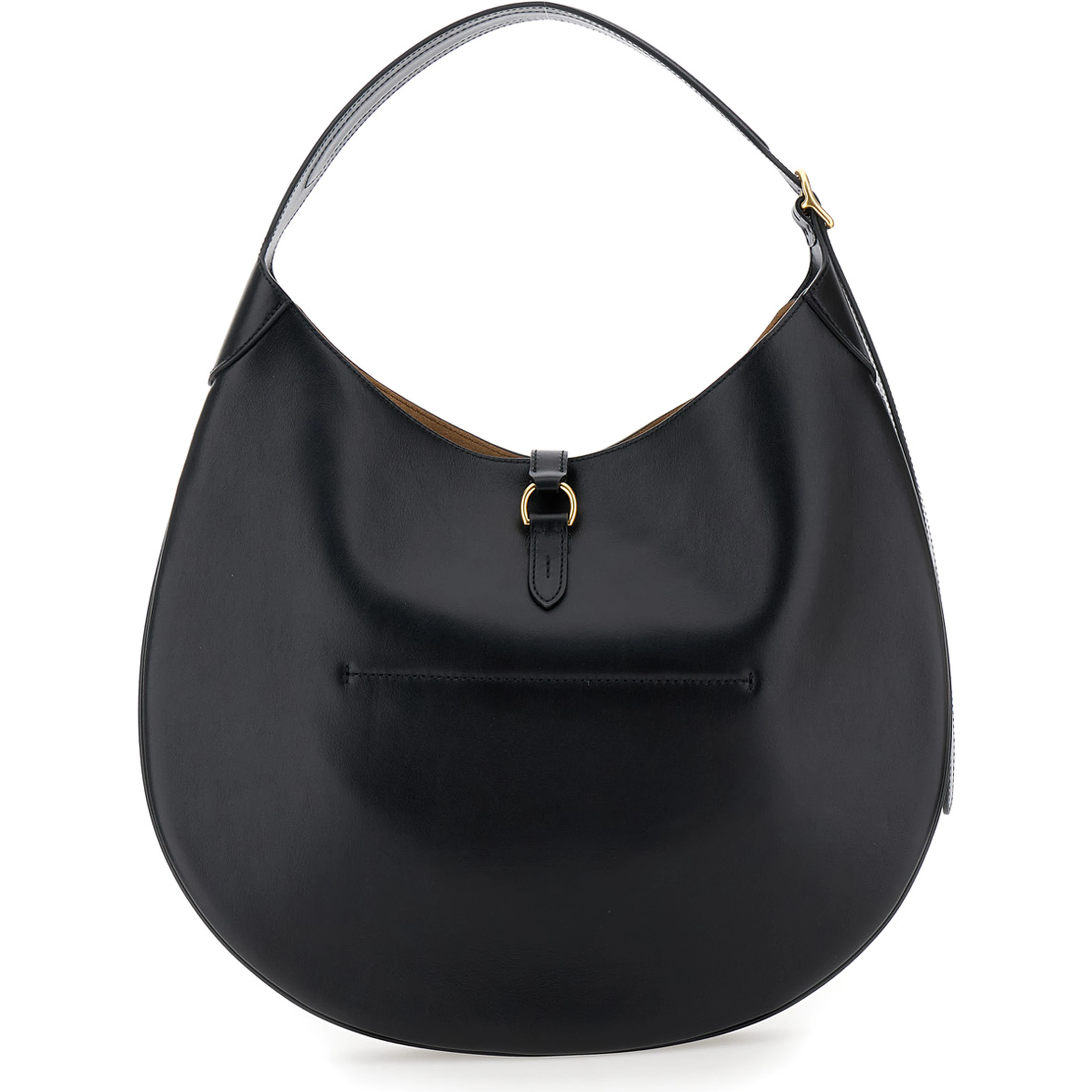 Shoulder Bag with Smooth Leather Logo Detail Black Woman