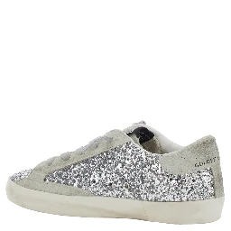 SUPER STAR GLITTER UPPER SUEDE STAR AND HEEL Shoes with glitter and metallic leather for Girl