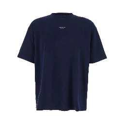 T-Shirt Le T-Shirt Slogan Classique Crew Neck with Slogan Print Detail on the Front in Blue Cotton for Men