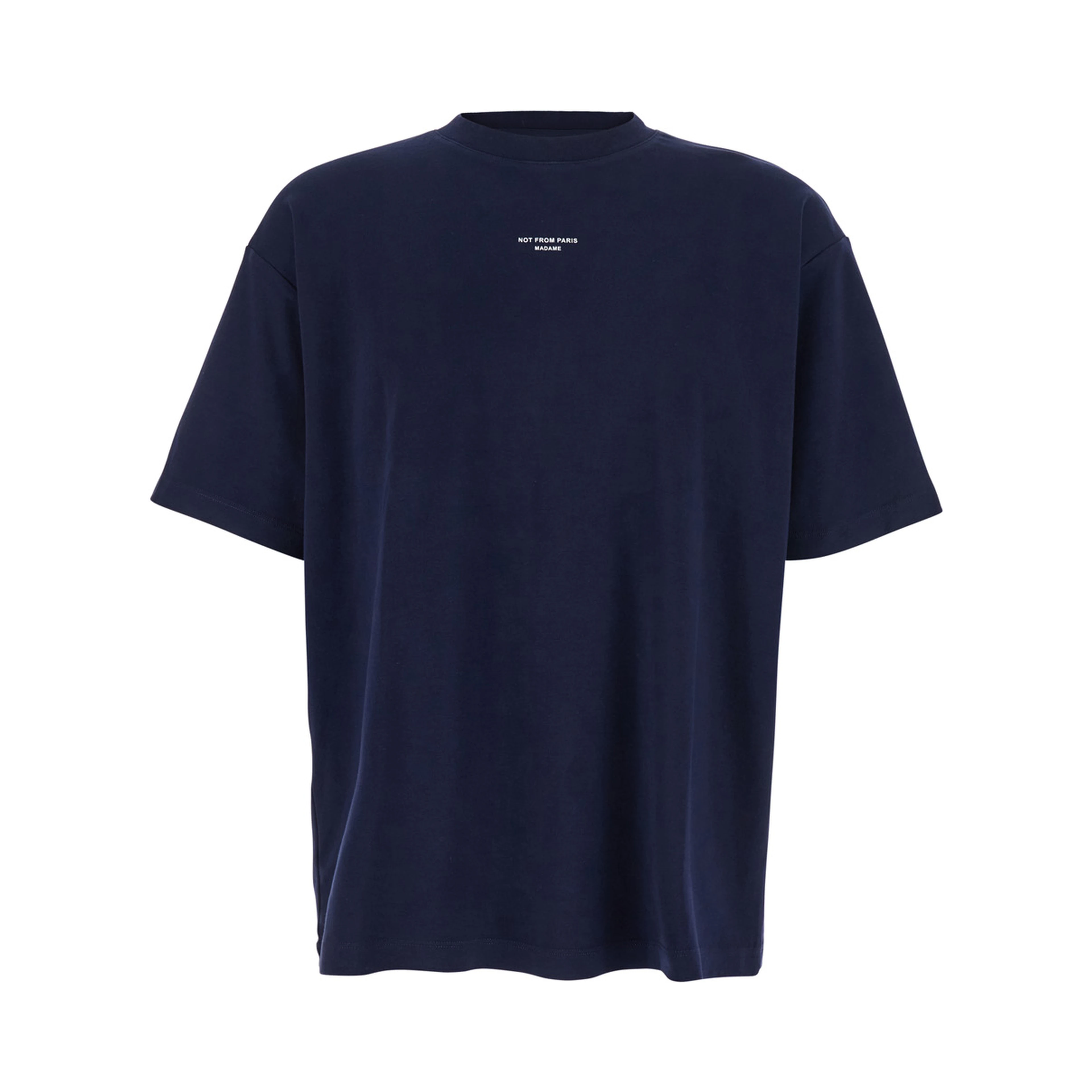 T-Shirt Le T-Shirt Slogan Classique Crew Neck with Slogan Print Detail on the Front in Blue Cotton for Men