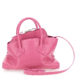 La Passeggiata Pink mini bag with Two Top Handles in Leather for Women