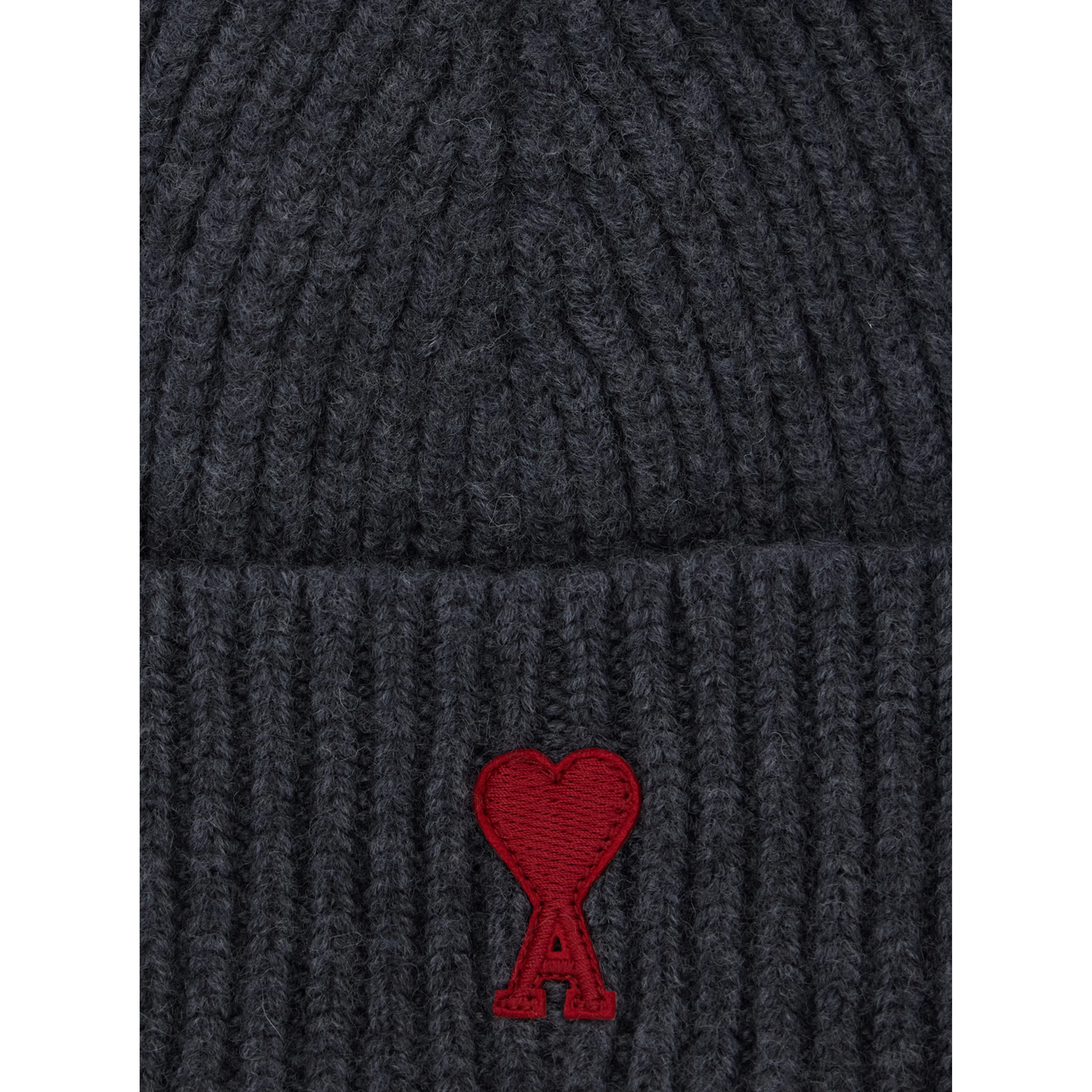 Gray Wool ADC Embroidered Beanie for Women