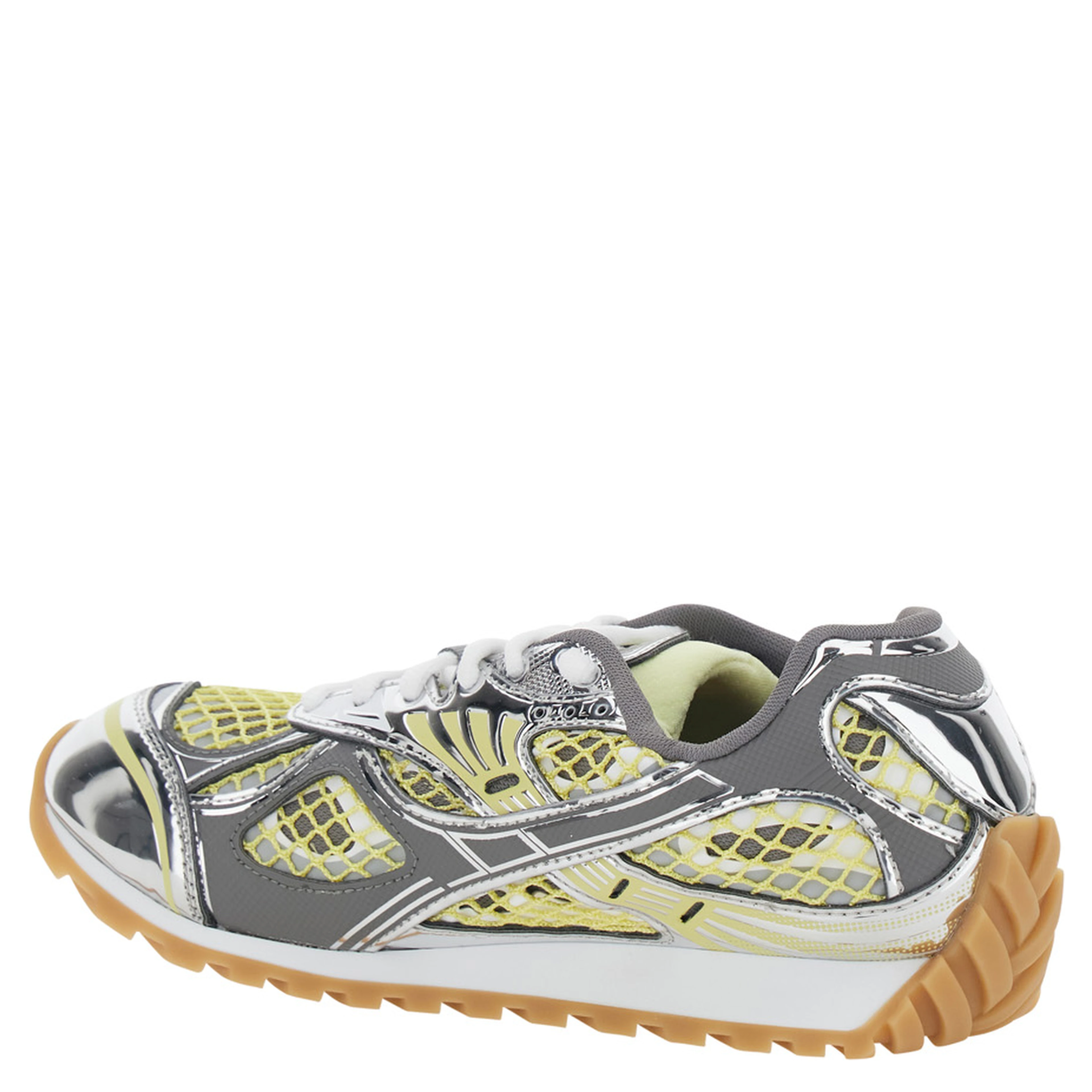 Orbit Yellow Sneaker with Logo Lettering Detail in Tech Fabric women