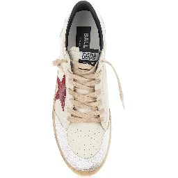Ballstar Beige Sneakers Low Top with star patch on the side in leather for men