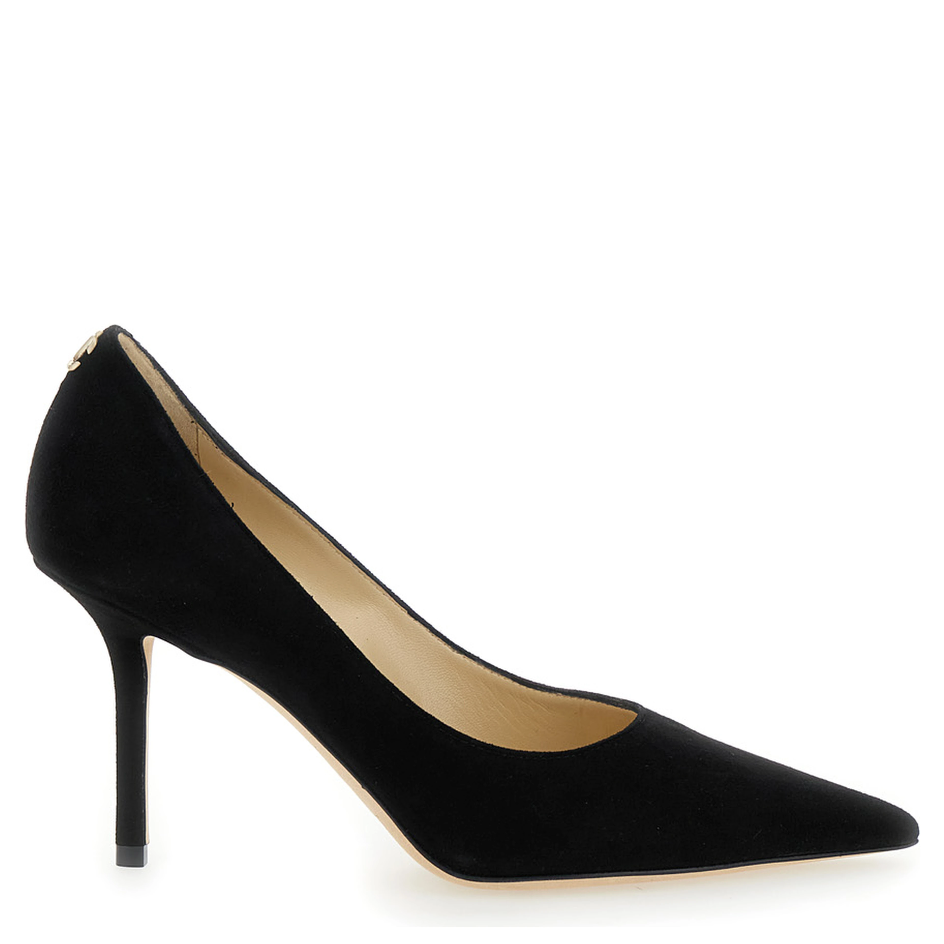 Pumps Love with stiletto heel in suede and black color for women