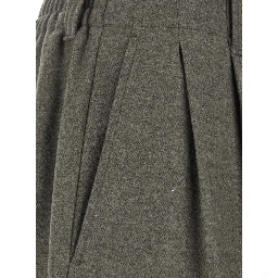 Gray Gray Pants with Front Button Closure in Wool for Men