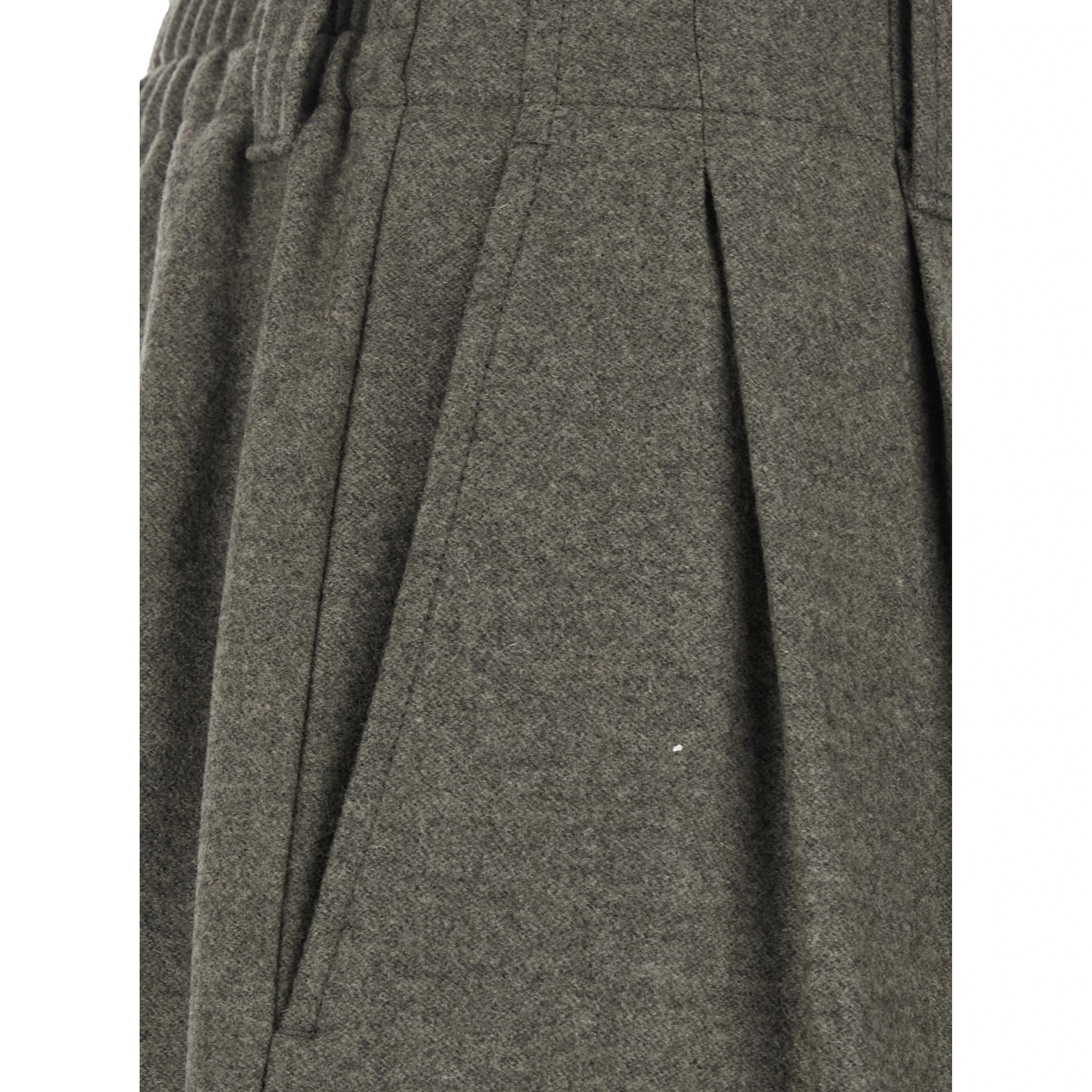 Gray Gray Pants with Front Button Closure in Wool for Men