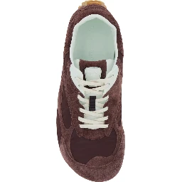 Orbit Flash Bordeaux Low Top Sneakers with Rubber Sole and Logo Patch on the Tongue in Suede for Men
