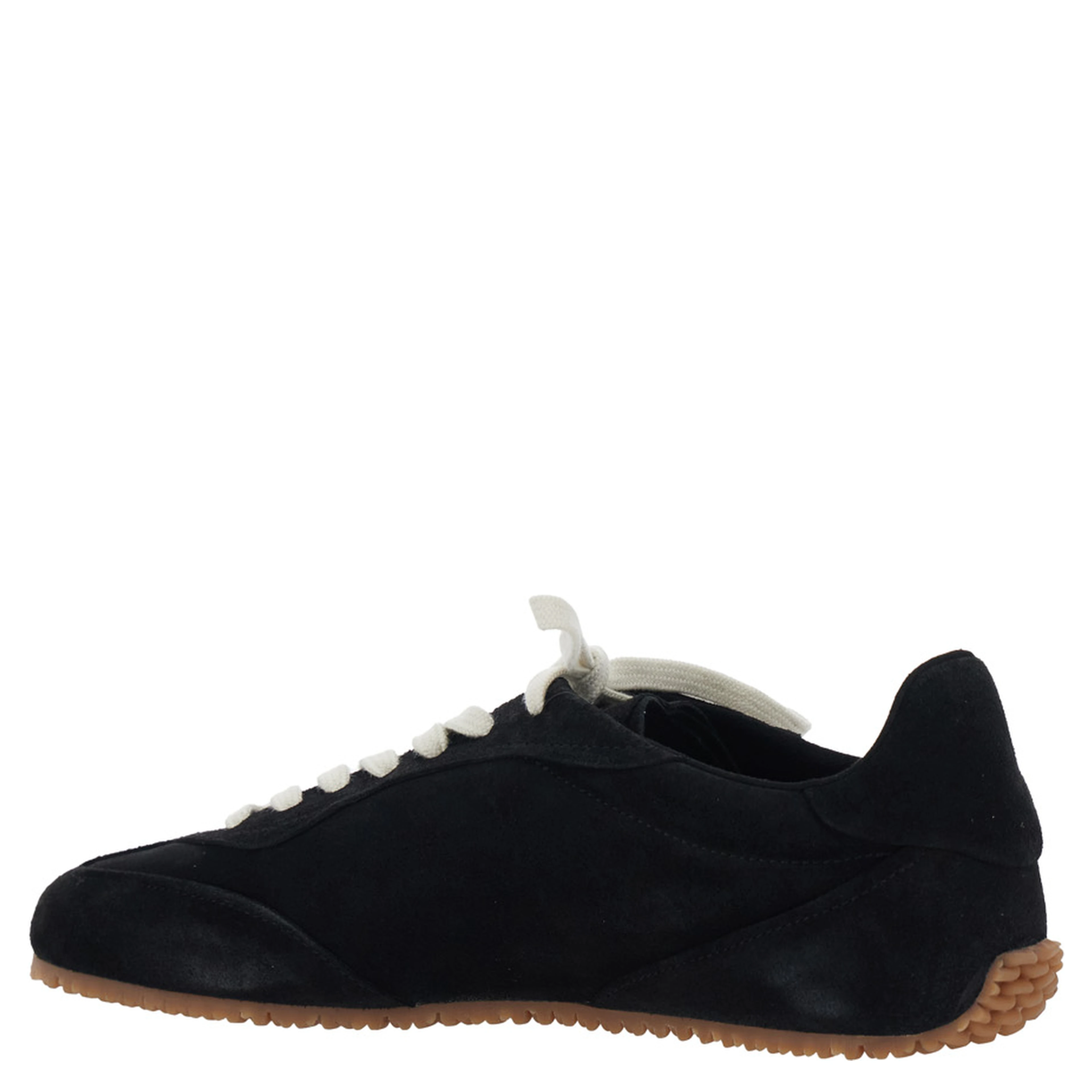 Sneaker Daze Runner with Logo on the Tongue and Grooved Sole in Black Suede Men