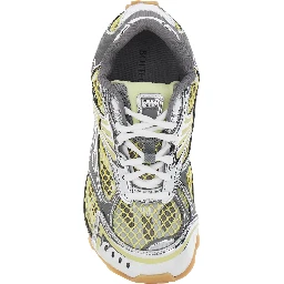 Orbit Yellow Sneaker with Logo Lettering Detail in Tech Fabric women
