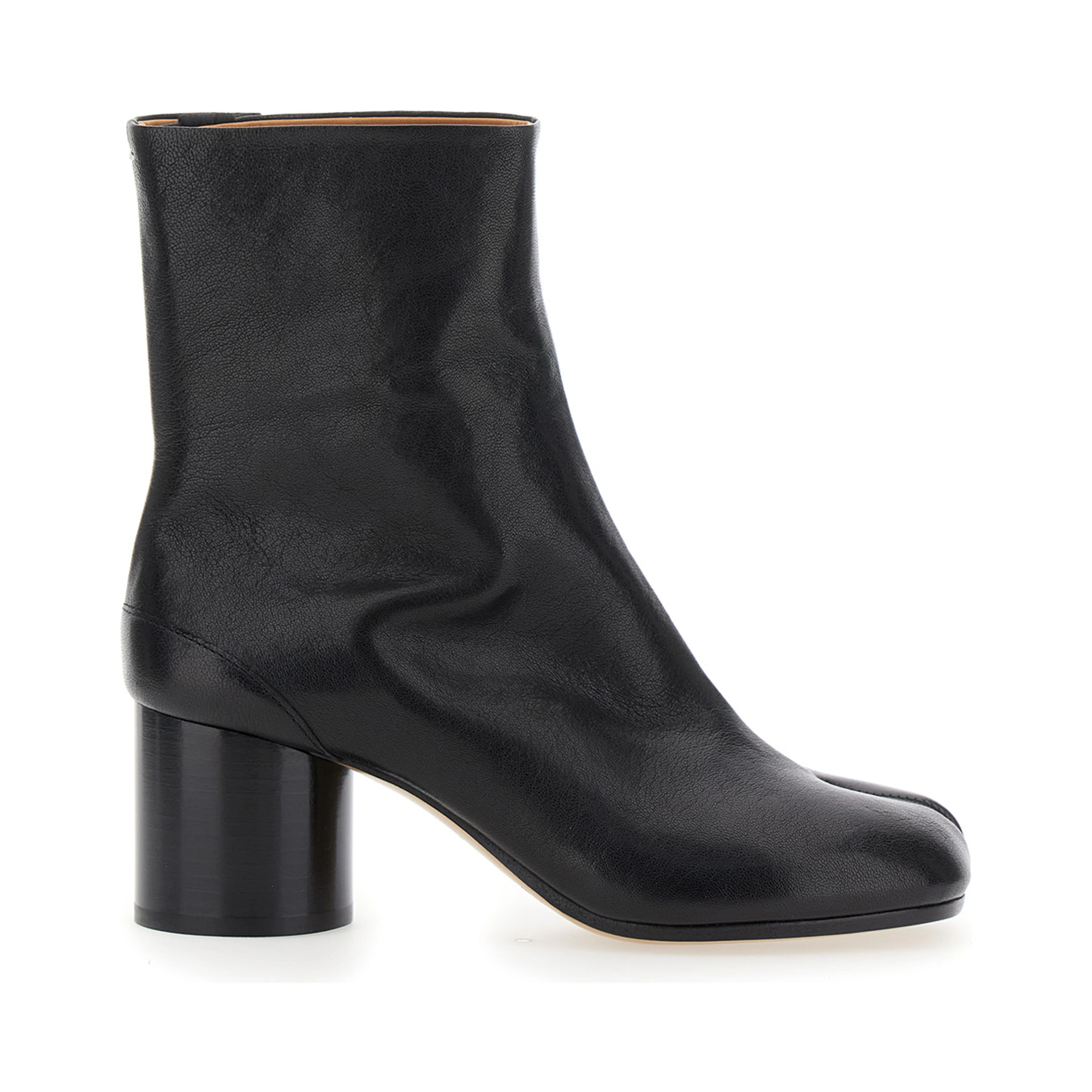 Boots with Tabi Toe in Leather and High Heel Black Women