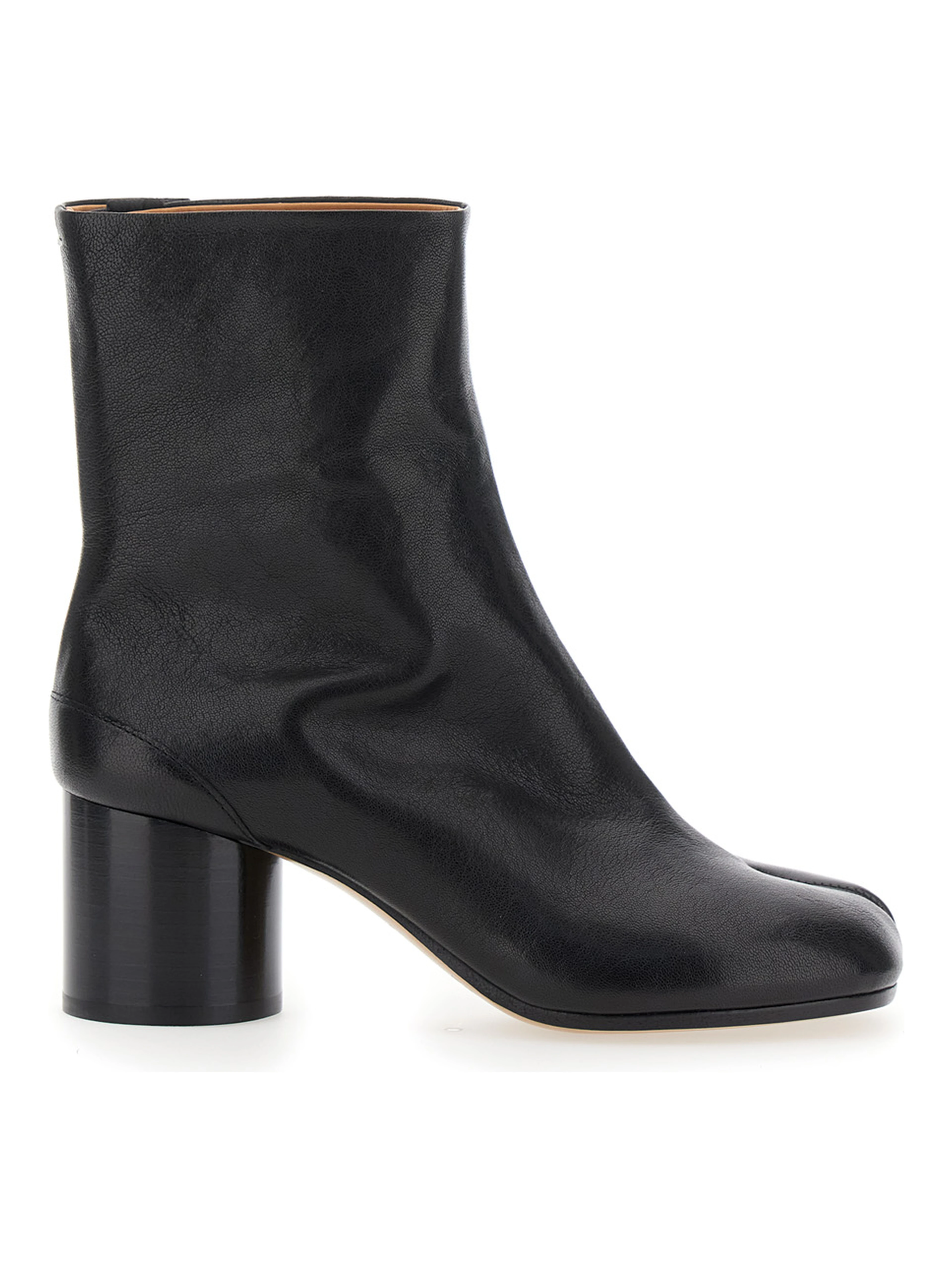 Boots with Tabi Toe in Leather and High Heel Black Women
