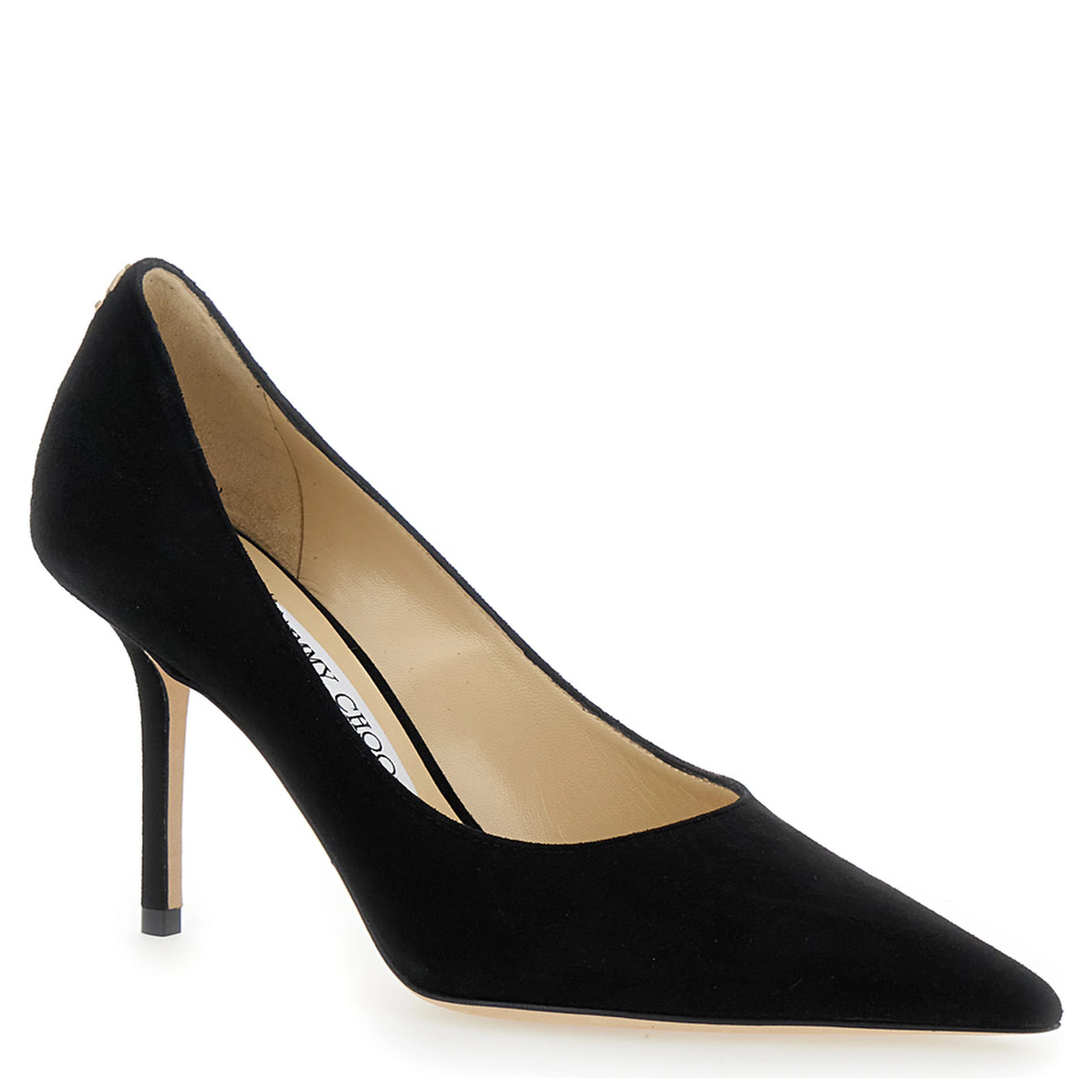 Pumps Love with stiletto heel in suede and black color for women