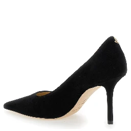 Pumps Love with stiletto heel in suede and black color for women