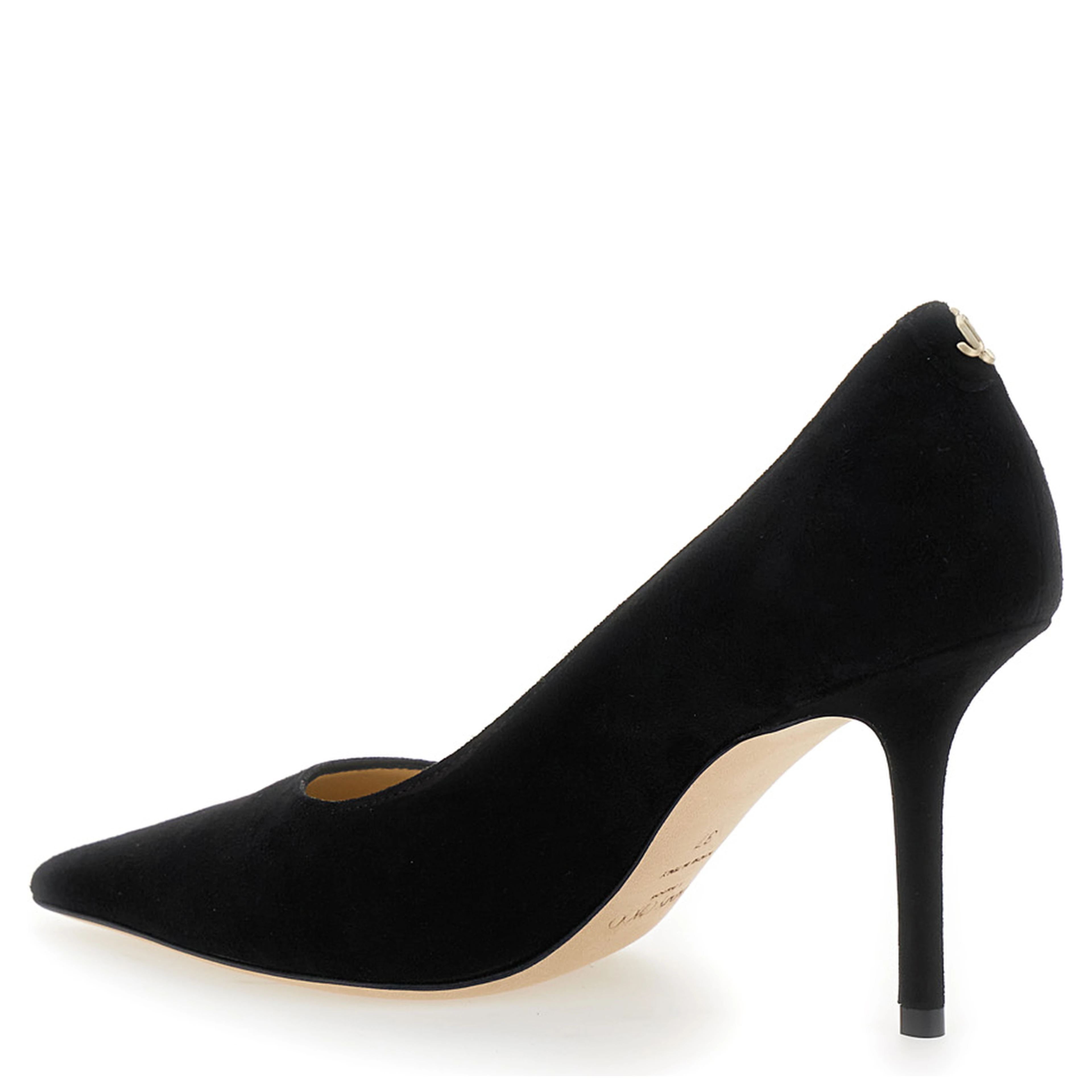 Pumps Love with stiletto heel in suede and black color for women