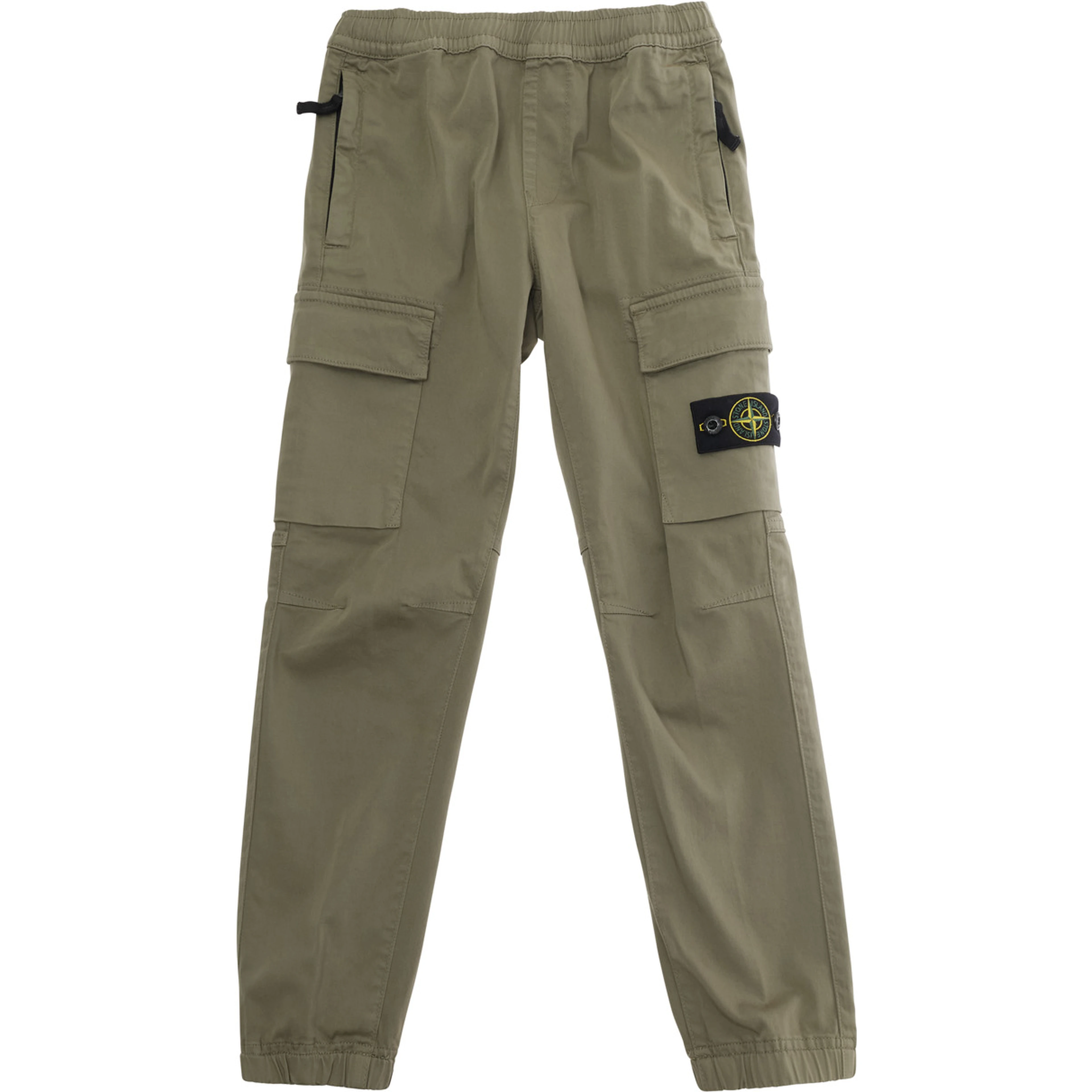 Beige Pants with Two Cargo Front Pockets and Logo Patch on the front in tech fabric boy