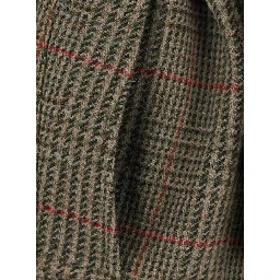Brown coat with belt and Prince of Wales Motif in Wool for Women