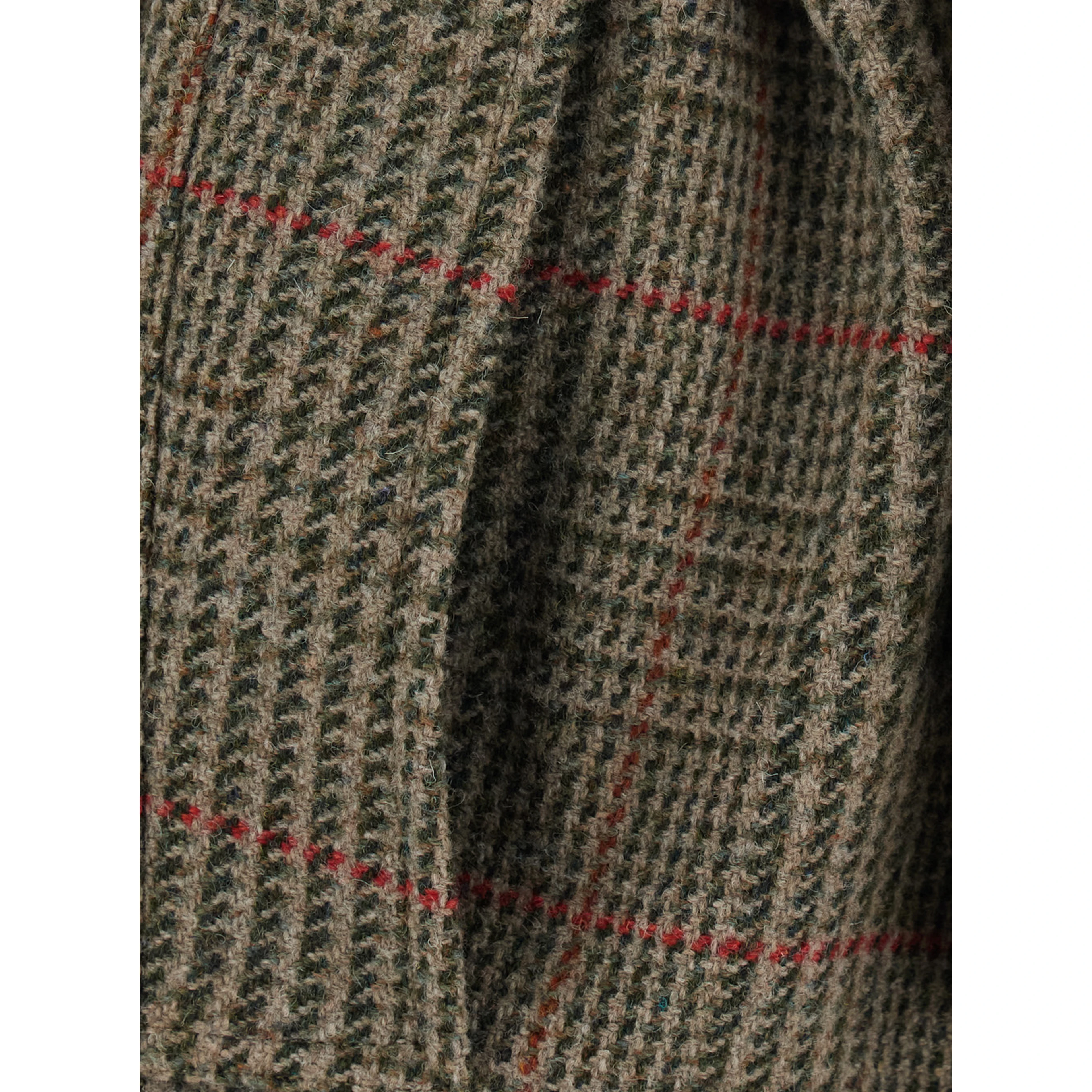 Brown coat with belt and Prince of Wales Motif in Wool for Women