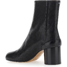 Boots with Tabi Toe in Leather and High Heel Black Women
