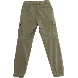 Beige Pants with Two Cargo Front Pockets and Logo Patch on the front in tech fabric boy