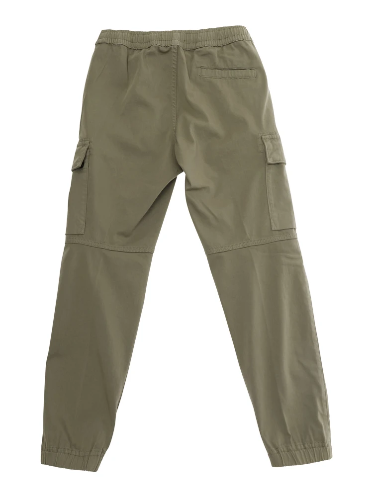 Beige Pants with Two Cargo Front Pockets and Logo Patch on the front in tech fabric boy alternative