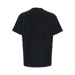 Black Crew neck T-shirt with Logo lettering on the front in cotton for men