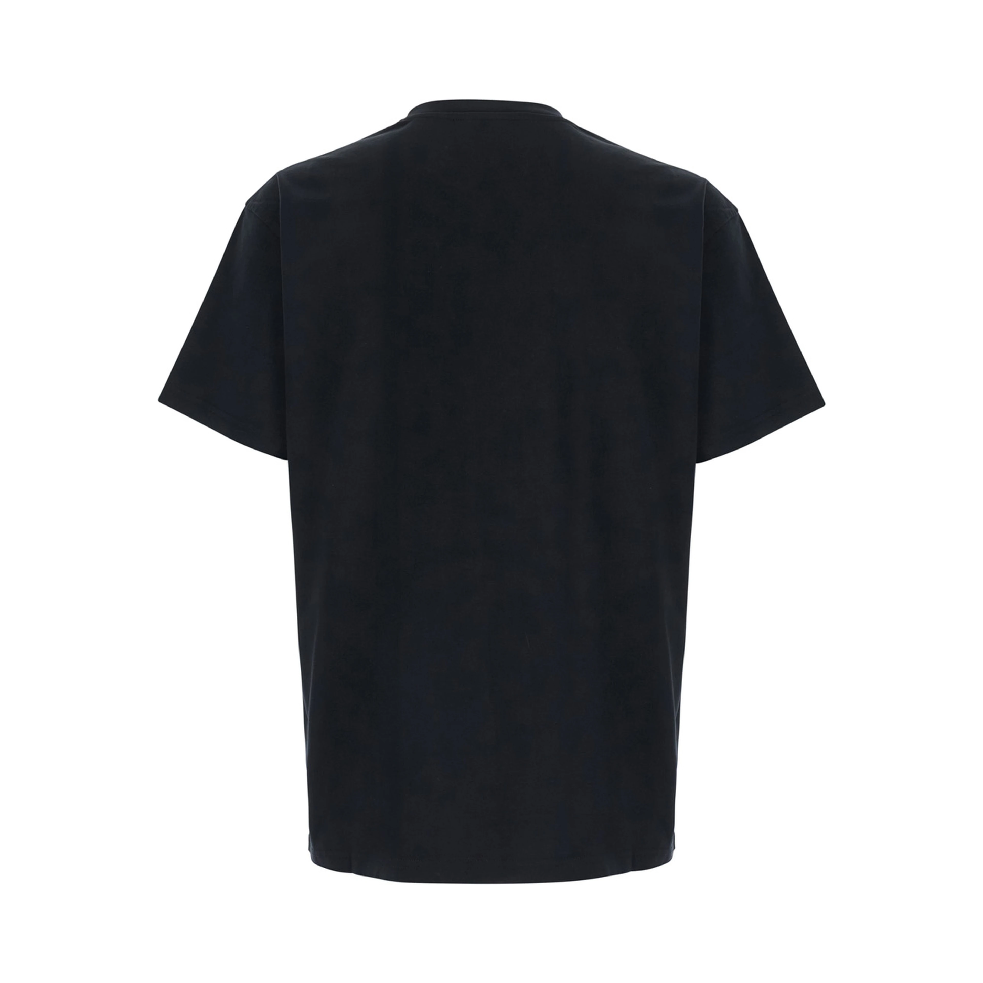 Black Crew neck T-shirt with Logo lettering on the front in cotton for men