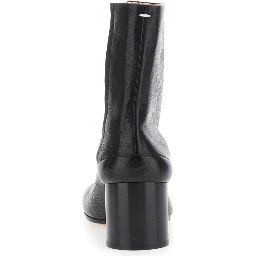 Boots with Tabi Toe in Leather and High Heel Black Women