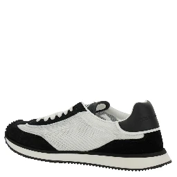 Sneaker Aria with Logo Patch on the Tongue and Side in White and Black Leather Men