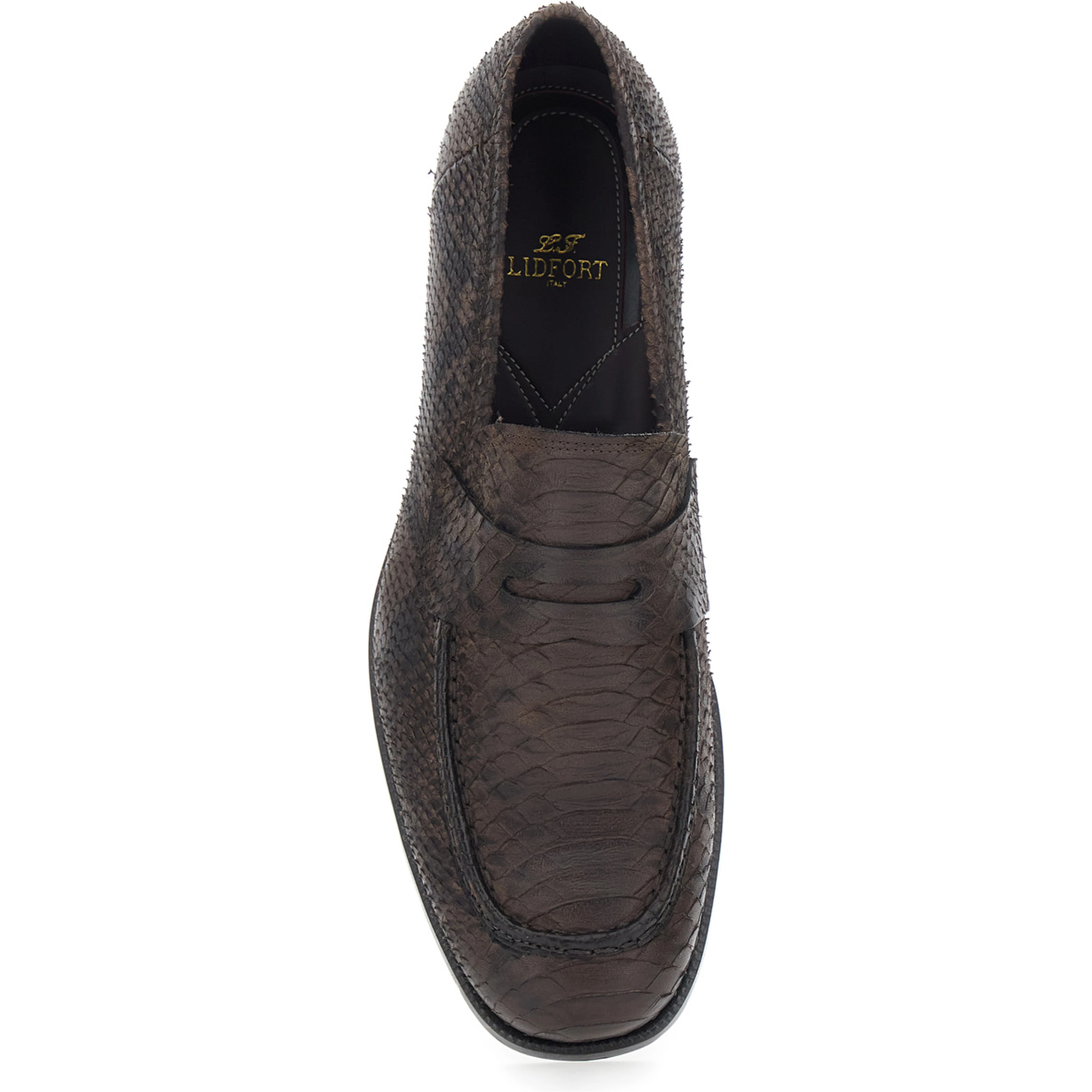 Brown Loafers with Almond Toe in Suede for Men