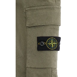 Beige Pants with Two Cargo Front Pockets and Logo Patch on the front in tech fabric boy