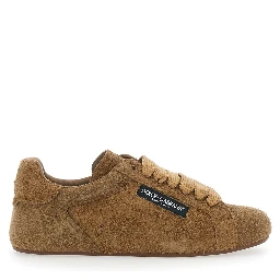 Portofino beige Sneakers with logo patch on the side and logo on the tongue in suede for men
