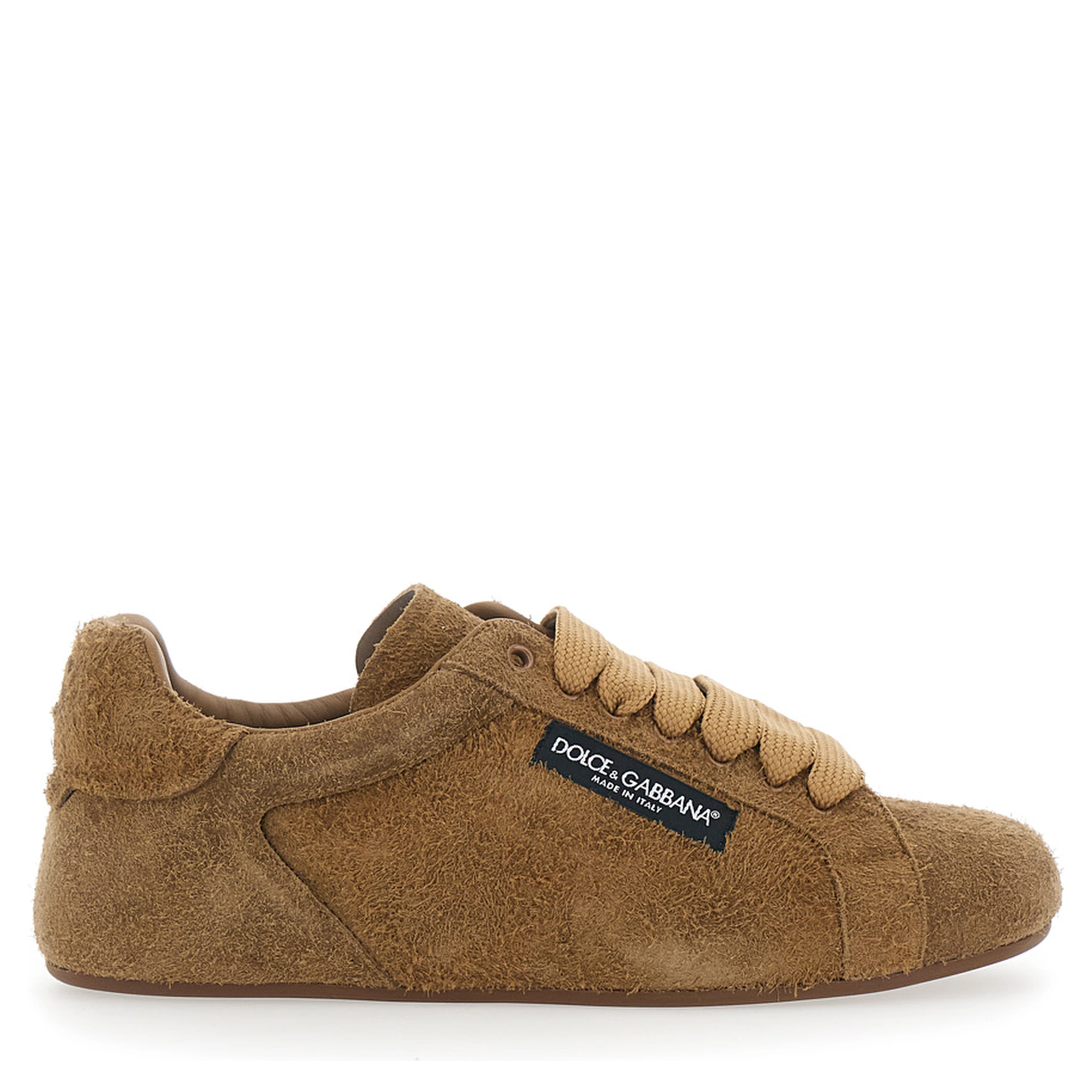 Portofino beige Sneakers with logo patch on the side and logo on the tongue in suede for men