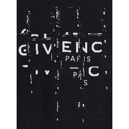 Black Crew neck T-shirt with Logo lettering on the front in cotton for men