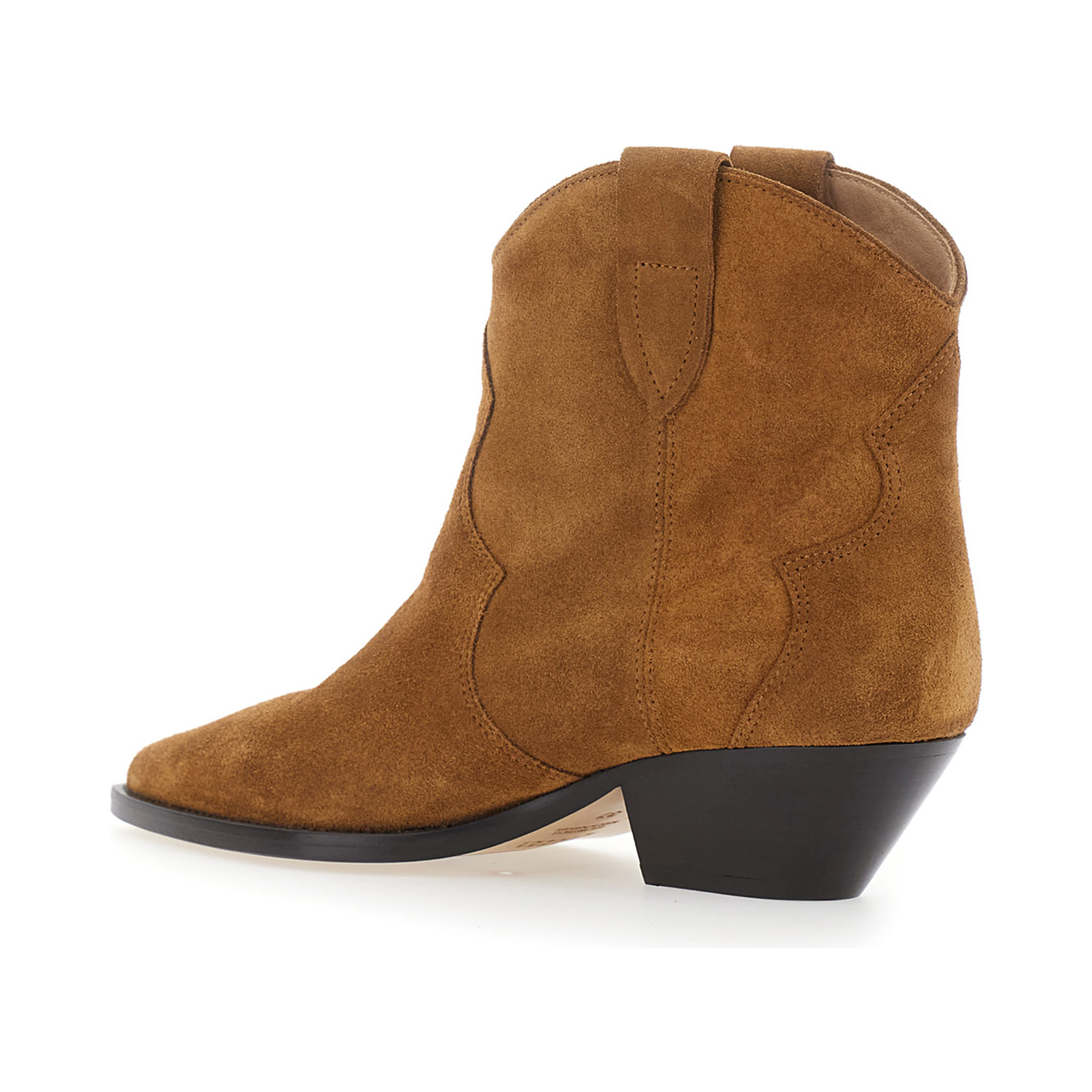 Dewina Brown Ankle Boots with Medium Heel in Suede for Women