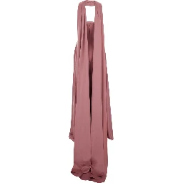 Mae Pink long dress with Removable Scarf and Internal Boned Bodice in Tech Fabric for Women