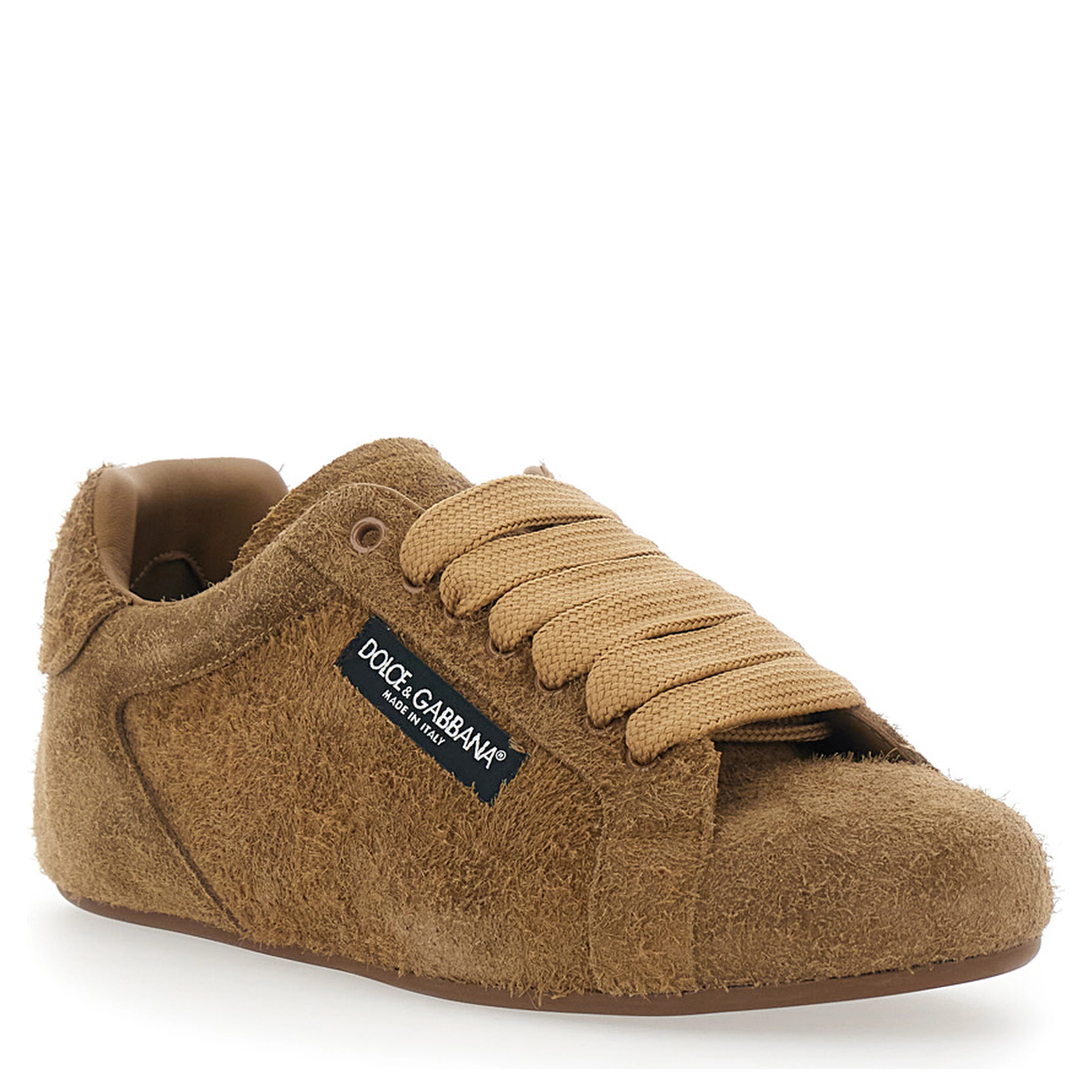 Portofino beige Sneakers with logo patch on the side and logo on the tongue in suede for men