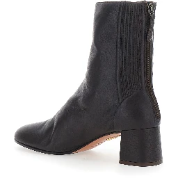 SAINT HONORE Brown Ankle Boots with zip closure at the back in Leather for Women