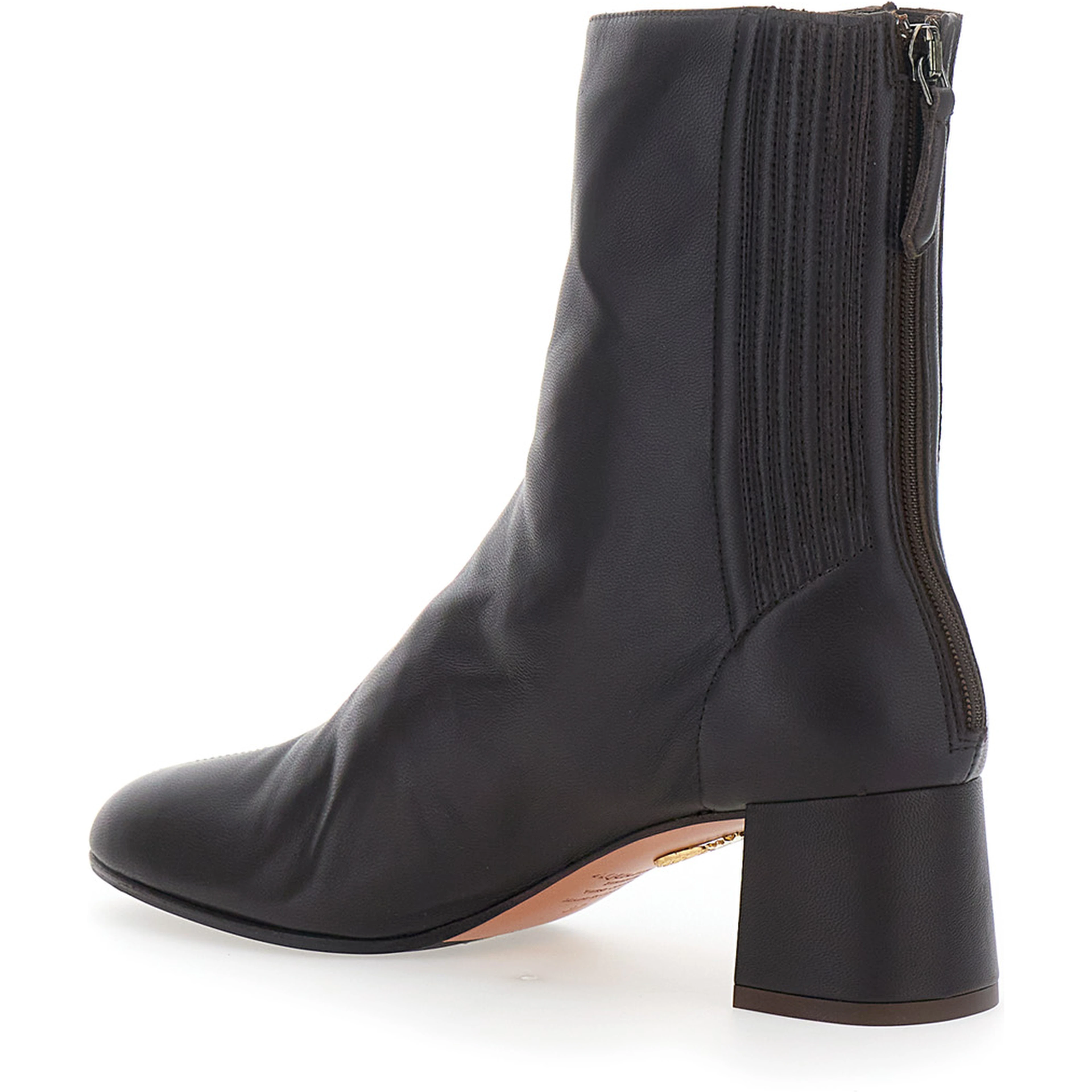 SAINT HONORE Brown Ankle Boots with zip closure at the back in Leather for Women
