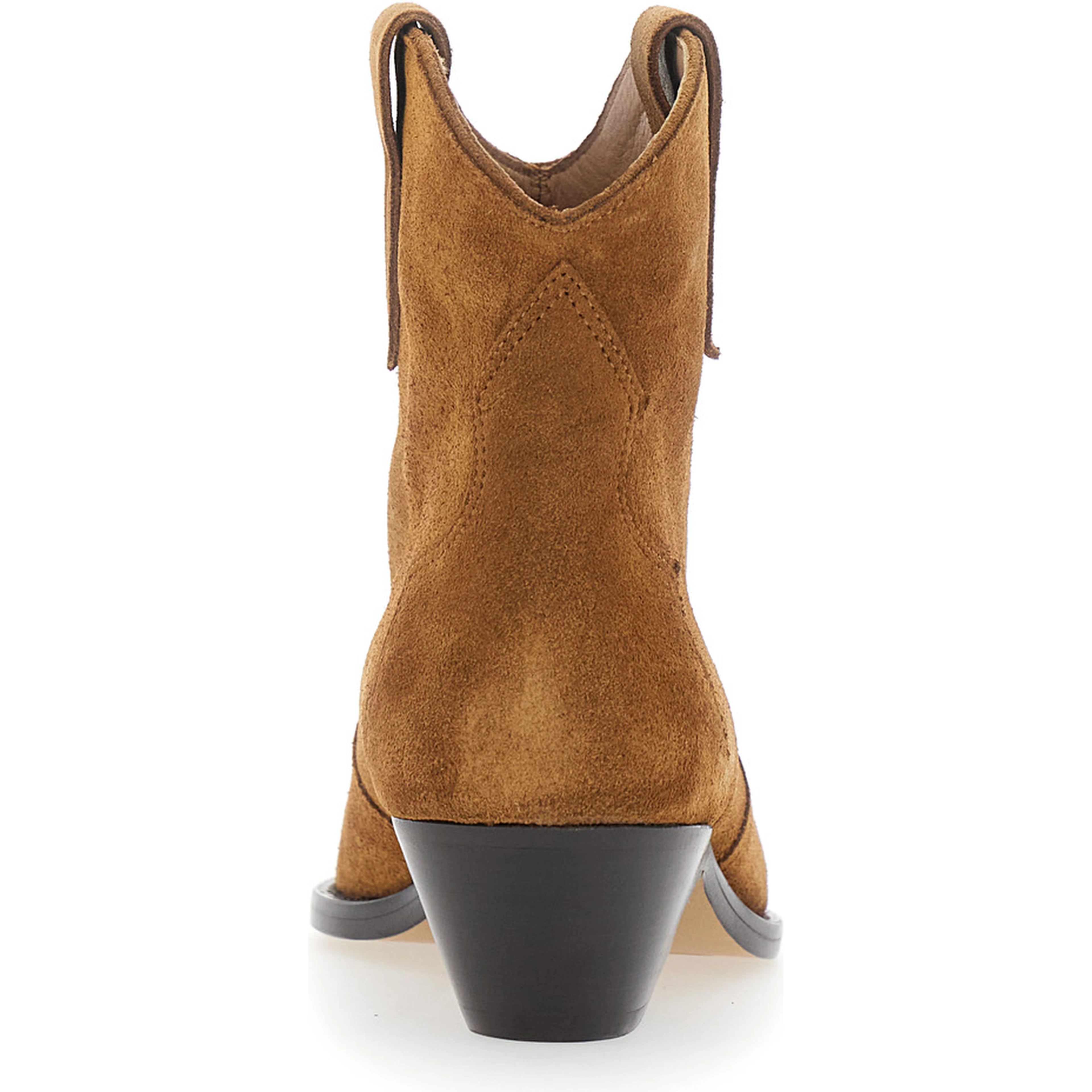 Dewina Brown Ankle Boots with Medium Heel in Suede for Women