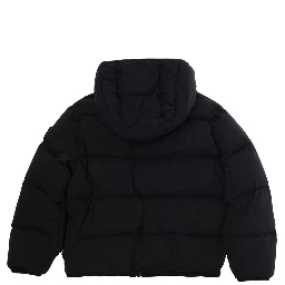 Short Parka with Hood and Pockets in Black Tech Fabric Boy