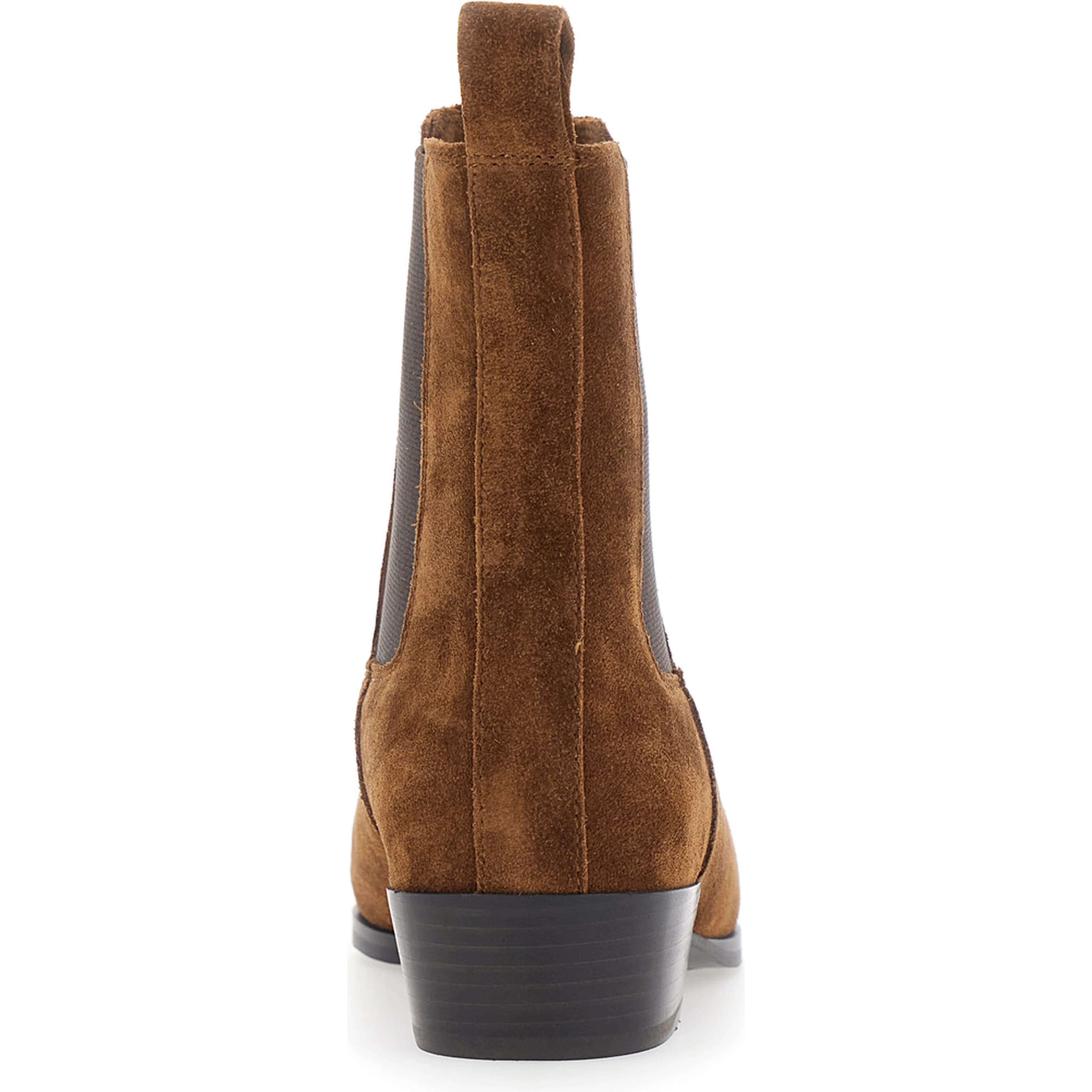 Nina Brown Pointed Ankle Boots with Elasticated Straps in Suede for Women